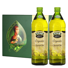 西班牙星牌STAR特级初榨有机橄榄油礼盒装1L×2瓶