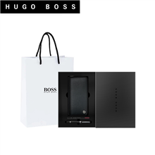 雨果博斯HUGO BOSS经典标志系列-长款拉链包套装拉链包签字笔两件套HSN5015HLV804A